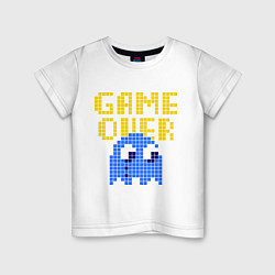 Футболка хлопковая детская Pac-Man: Game over, цвет: белый