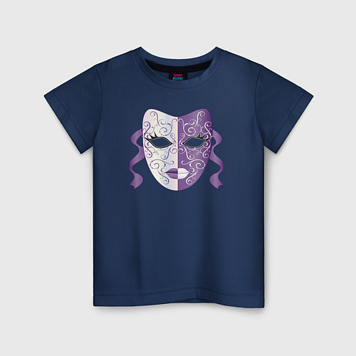 Детская футболка Театральная маска / Тёмно-синий – фото 1