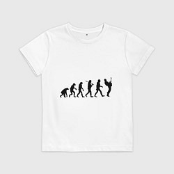 Футболка хлопковая детская Эволюция рока, цвет: белый