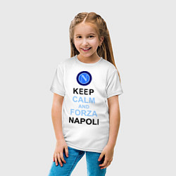 Футболка хлопковая детская Keep Calm & Forza Napoli, цвет: белый — фото 2