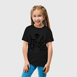Футболка хлопковая детская Пират, цвет: черный — фото 2