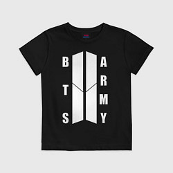 Футболка хлопковая детская BTS ARMY, цвет: черный