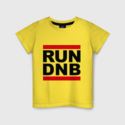 Футболка хлопковая детская RUN DNB, цвет: желтый