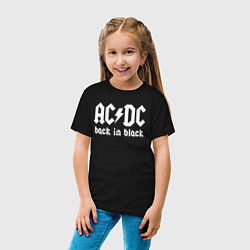 Футболка хлопковая детская ACDC BACK IN BLACK, цвет: черный — фото 2