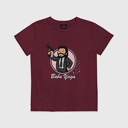 Футболка хлопковая детская John Wick - Baba Yaga, цвет: меланж-бордовый
