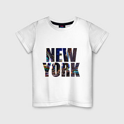 Футболка хлопковая детская New York Streets, цвет: белый
