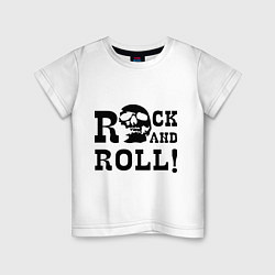 Футболка хлопковая детская Rock and roll, цвет: белый