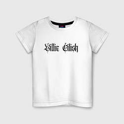 Футболка хлопковая детская BILLIE EILISH: Gangsta, цвет: белый
