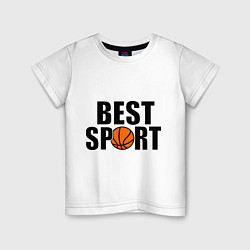 Футболка хлопковая детская Лучший спорт баскетбол, цвет: белый