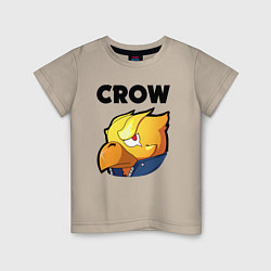 Футболка хлопковая детская BRAWL STARS CROW PHOENIX, цвет: миндальный