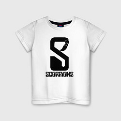 Футболка хлопковая детская Scorpions logo, цвет: белый