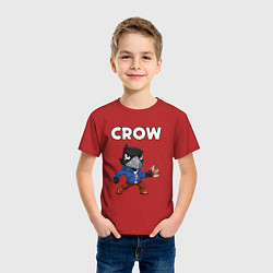 Футболка хлопковая детская BRAWL STARS CROW, цвет: красный — фото 2