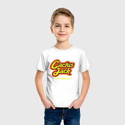 Футболка хлопковая детская Cactus Jack, цвет: белый — фото 2