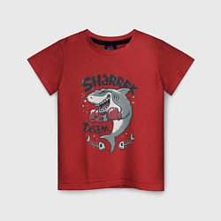 Футболка хлопковая детская Shark Team, цвет: красный