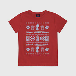 Футболка хлопковая детская Доктор Кто, цвет: красный