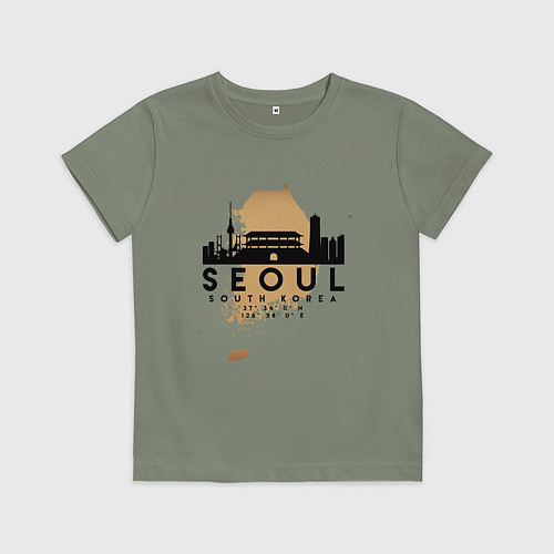 Детская футболка Сеул Южная Корея / Авокадо – фото 1