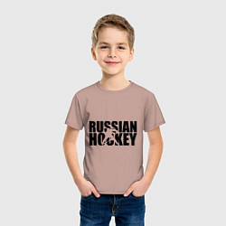 Футболка хлопковая детская Russian Hockey, цвет: пыльно-розовый — фото 2