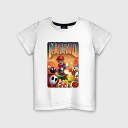 Футболка хлопковая детская Mario в стиле Doom, цвет: белый