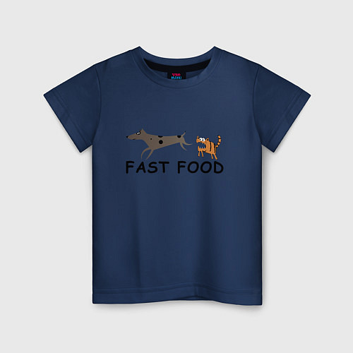 Детская футболка Fast food цвет / Тёмно-синий – фото 1