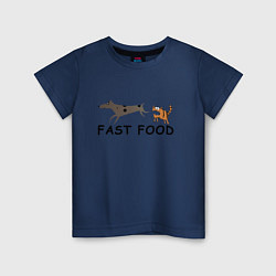 Футболка хлопковая детская Fast food цвет, цвет: тёмно-синий