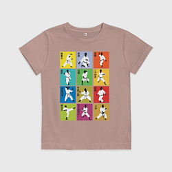 Футболка хлопковая детская Karate Position, цвет: пыльно-розовый