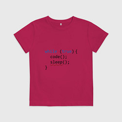 Футболка хлопковая детская Code - sleep, цвет: маджента
