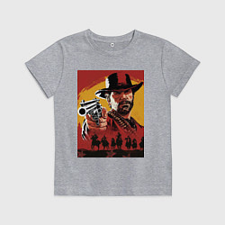Футболка хлопковая детская Red dead redemption 2, цвет: меланж