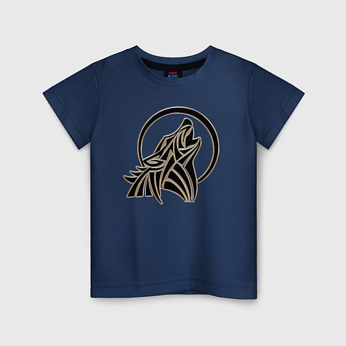 Детская футболка Metallized Wolf / Тёмно-синий – фото 1