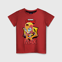 Футболка хлопковая детская BRAWL STARS MAX, цвет: красный
