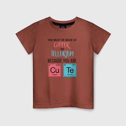 Детская футболка Copper and Tellurium / Кирпичный – фото 1