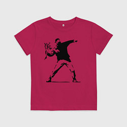 Футболка хлопковая детская Banksy, цвет: маджента