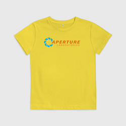 Футболка хлопковая детская Aperture Laboratorie, цвет: желтый