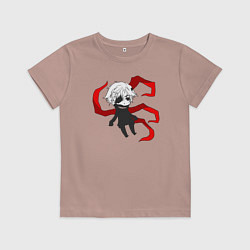 Футболка хлопковая детская Токийский гуль, цвет: пыльно-розовый