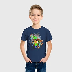 Футболка хлопковая детская Minecraft, цвет: тёмно-синий — фото 2