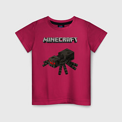 Футболка хлопковая детская Minecraft, цвет: маджента