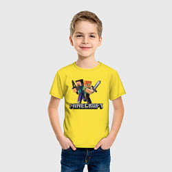 Футболка хлопковая детская MINECRAFT, цвет: желтый — фото 2