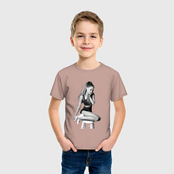 Футболка хлопковая детская ARIANA GRANDE, цвет: пыльно-розовый — фото 2