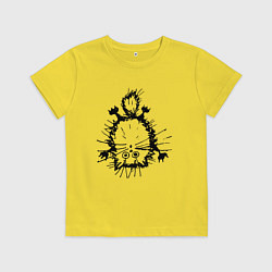Футболка хлопковая детская Котик, цвет: желтый