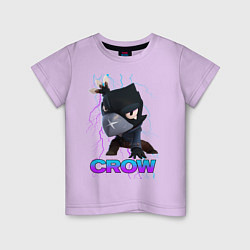 Футболка хлопковая детская Brawl Stars CROW, цвет: лаванда