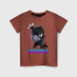 Футболка хлопковая детская Brawl Stars CROW, цвет: кирпичный