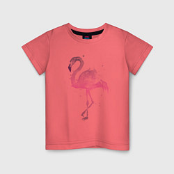 Футболка хлопковая детская Flamingo, цвет: коралловый