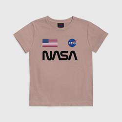 Футболка хлопковая детская NASA НАСА, цвет: пыльно-розовый