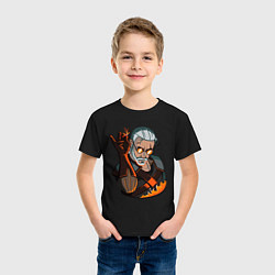 Футболка хлопковая детская Ведьмак, цвет: черный — фото 2