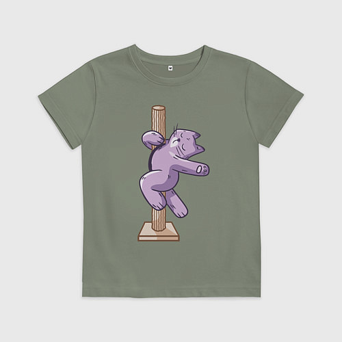 Детская футболка Котик на Пилоне / Авокадо – фото 1