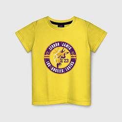 Футболка хлопковая детская Lakers - LeBron James, цвет: желтый