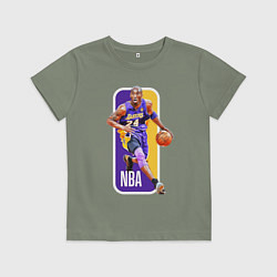 Футболка хлопковая детская NBA Kobe Bryant, цвет: авокадо