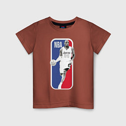 Футболка хлопковая детская NBA Kobe Bryant, цвет: кирпичный