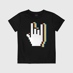 Футболка хлопковая детская Pixel Rock, цвет: черный