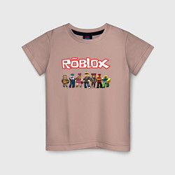 Футболка хлопковая детская ROBLOX, цвет: пыльно-розовый