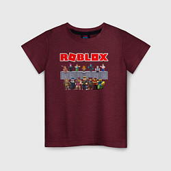 Футболка хлопковая детская ROBLOX, цвет: меланж-бордовый